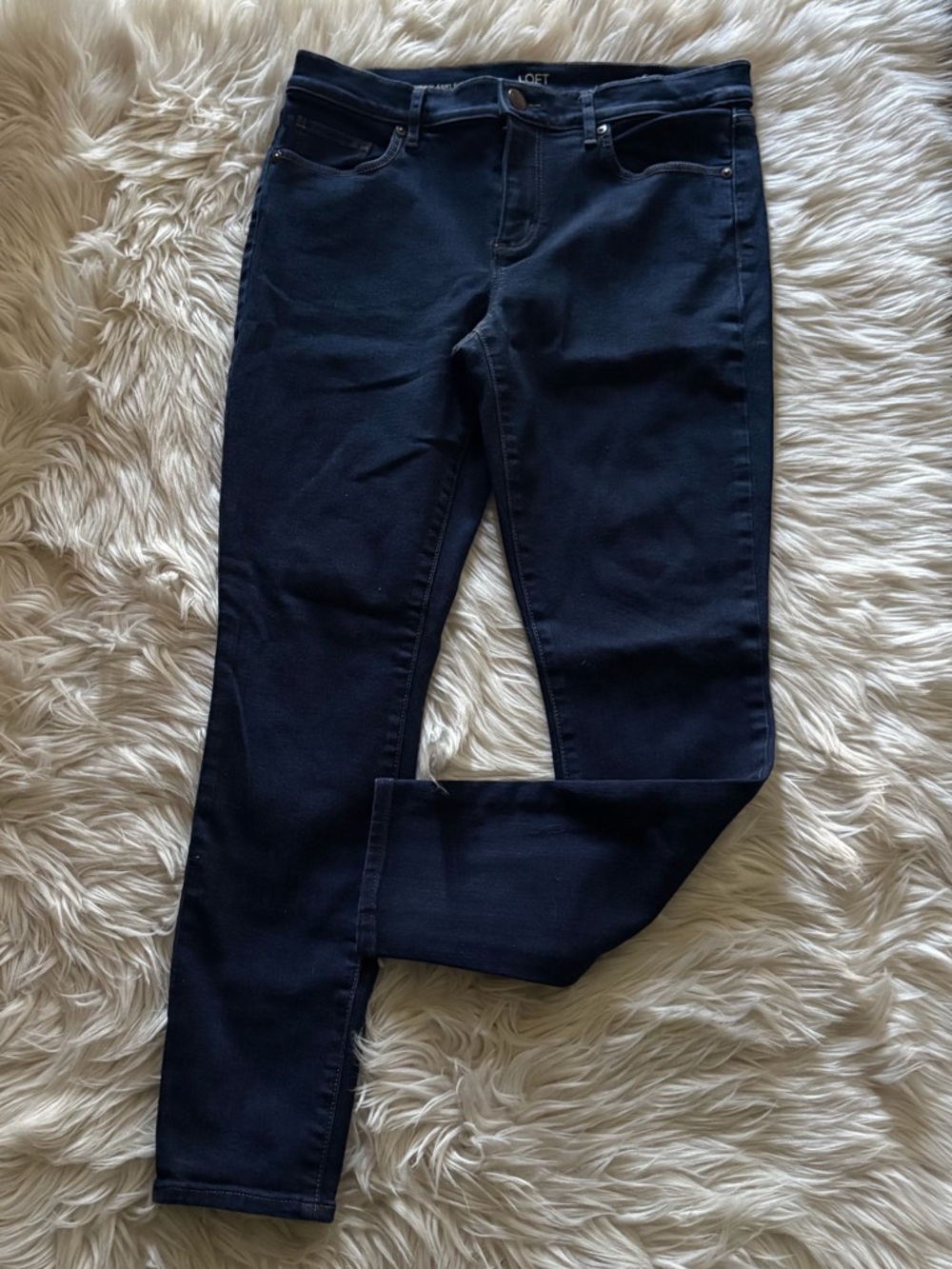 Loft Outlet Modern Skinny Ankle Dark Wash Mid Rise Jeans